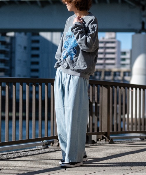 JOHN'S CLOSET（ジョンズクローゼット）の「【i】ヴィンテージグラフィックプリント オーバーサイズピグメント クルーネックスウェット（スウェット・メンズ・ブラック系2/グレー系2/グレー系3/ブラック系1/グレー系1/ブラック系3・LARGE/X-LARGE/MEDIUM）」の10枚目の写真