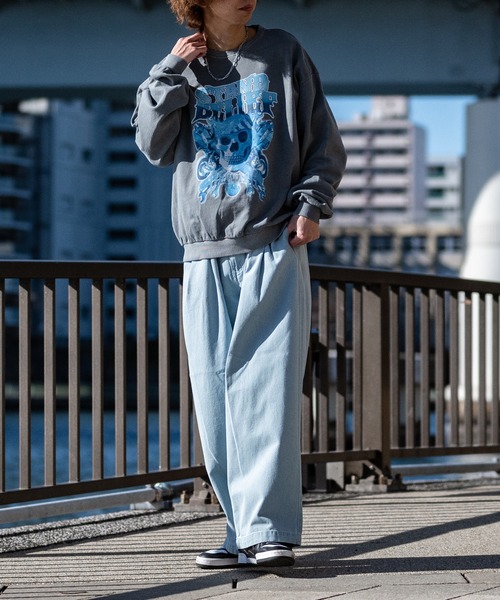 JOHN'S CLOSET（ジョンズクローゼット）の「【i】ヴィンテージグラフィックプリント オーバーサイズピグメント クルーネックスウェット（スウェット・メンズ・ブラック系2/グレー系2/グレー系3/ブラック系1/グレー系1/ブラック系3・LARGE/X-LARGE/MEDIUM）」の11枚目の写真