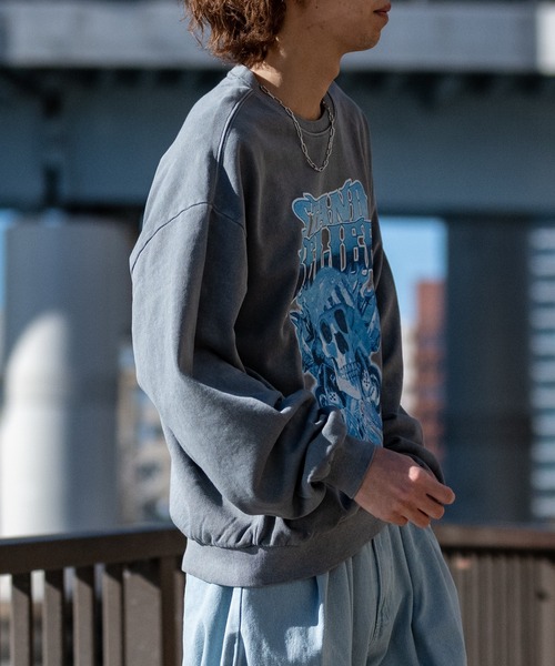 JOHN'S CLOSET（ジョンズクローゼット）の「【i】ヴィンテージグラフィックプリント オーバーサイズピグメント クルーネックスウェット（スウェット・メンズ・ブラック系2/グレー系2/グレー系3/ブラック系1/グレー系1/ブラック系3・LARGE/X-LARGE/MEDIUM）」の7枚目の写真