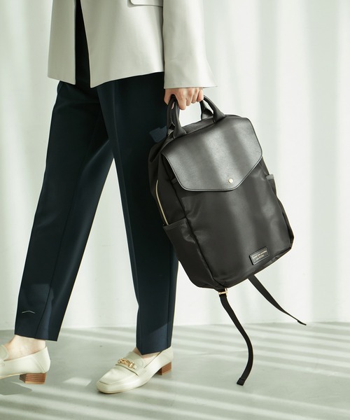 ROPE' PICNIC（ロペピクニック）の「【一部店舗限定】撥水加工リサイクルポリエステルコンビスクエアリュック 13L（バックパック/リュック・レディース・ブラック/ベージュ・FREE）」の20枚目の写真