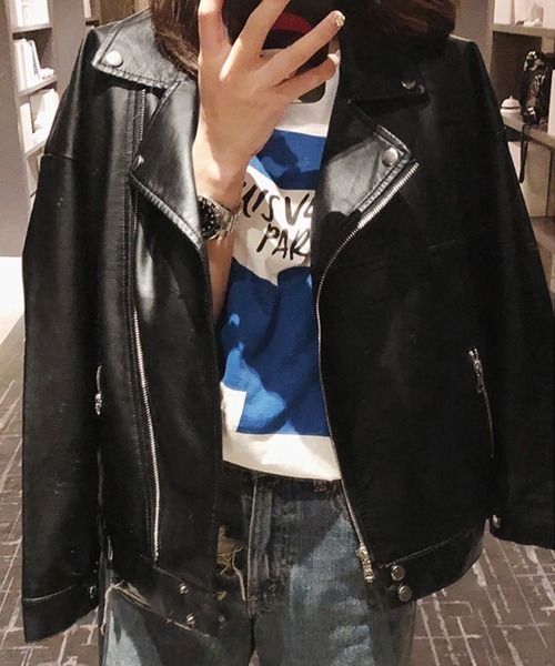 Miniministore（ミニミニストア）の「ライダーズジャケット ダブル レディース（ライダースジャケット・レディース・ブラック・L/M/XL）」の2枚目の写真