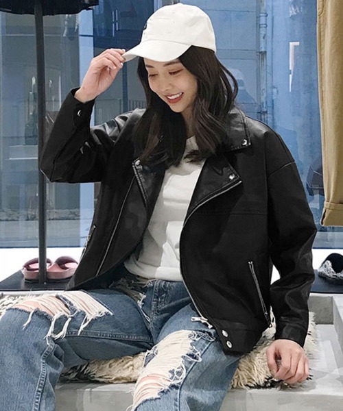 Miniministore（ミニミニストア）の「ライダーズジャケット ダブル レディース（ライダースジャケット・レディース・ブラック・L/M/XL）」の3枚目の写真