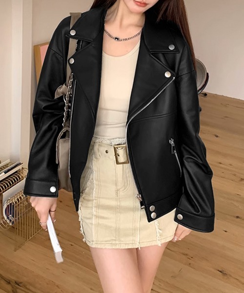 Miniministore（ミニミニストア）の「ライダーズジャケット ダブル レディース（ライダースジャケット・レディース・ブラック・L/M/XL）」の5枚目の写真