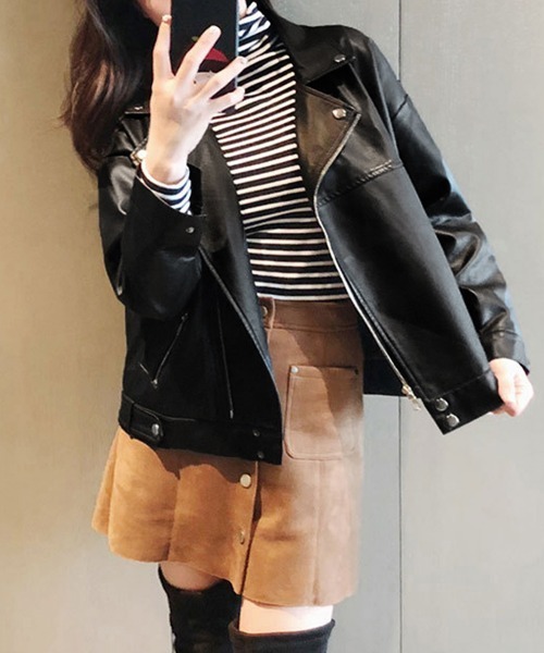 Miniministore（ミニミニストア）の「ライダーズジャケット ダブル レディース（ライダースジャケット・レディース・ブラック・L/M/XL）」の7枚目の写真