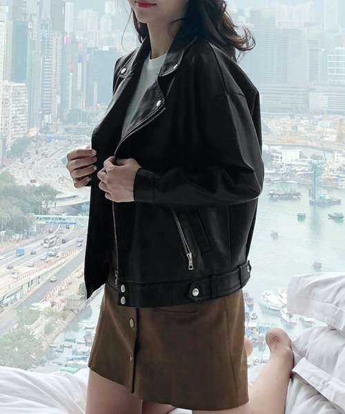 Miniministore（ミニミニストア）の「ライダーズジャケット ダブル レディース（ライダースジャケット・レディース・ブラック・L/M/XL）」の9枚目の写真