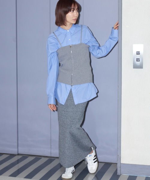 Auntie Rosa Holiday（アンティローザホリデー）の「ニットタイトスカート / サイズ展開あり（スカート・レディース・グレー系/ベージュ系/オレンジ/ブラック・SMALL/MEDIUM）」の9枚目の写真