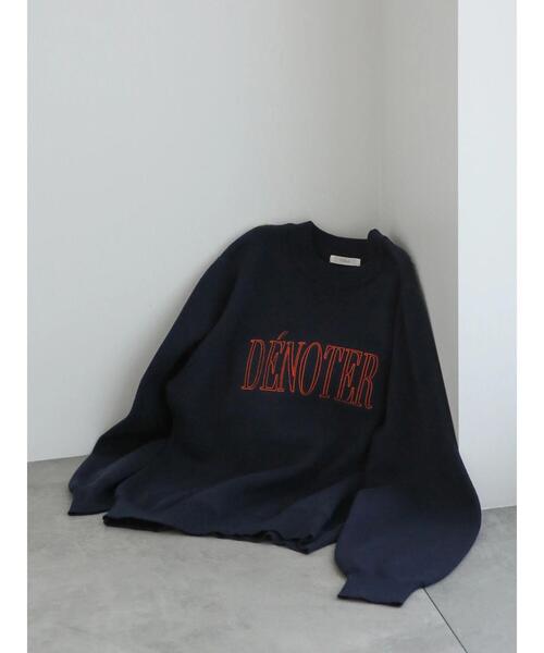 Te chichi(テチチ)の「アソート刺繍ロゴニット(ニット/セーター・レディース・グレー/ブラック/ネイビー/オフホワイト・F)」の4枚目の写真