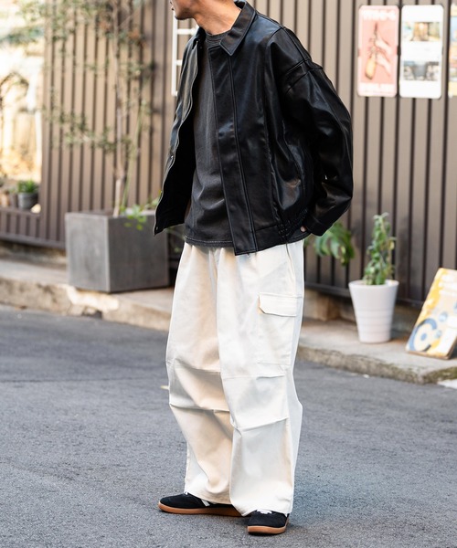 Ressaca(レサーカ)の「コットンストレッチツイル タックワイドストレート2Wayミリタリーカーゴイージーパンツ(カーゴパンツ・メンズ・ベージュ/ホワイト/ブラック/カーキ・XL/M/L)」の19枚目の写真