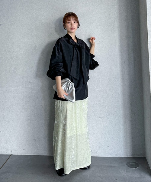 feepur(フェピュール)の「2wayボウタイブラウス(シャツ/ブラウス・レディース・ブラック/オフホワイト・MEDIUM)」の11枚目の写真