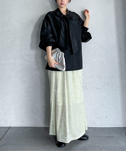 feepur(フェピュール)の「2wayボウタイブラウス(シャツ/ブラウス・レディース・ブラック/オフホワイト・MEDIUM)」の12枚目の写真