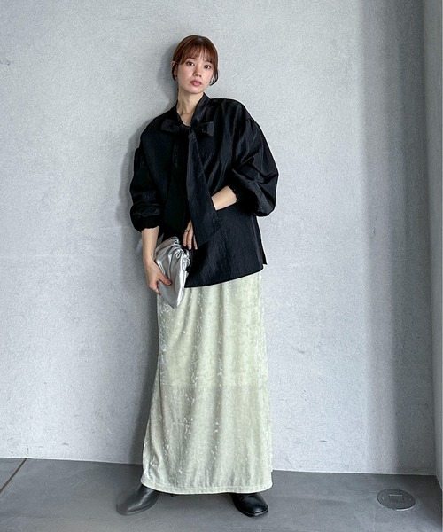 feepur(フェピュール)の「2wayボウタイブラウス(シャツ/ブラウス・レディース・ブラック/オフホワイト・MEDIUM)」の16枚目の写真