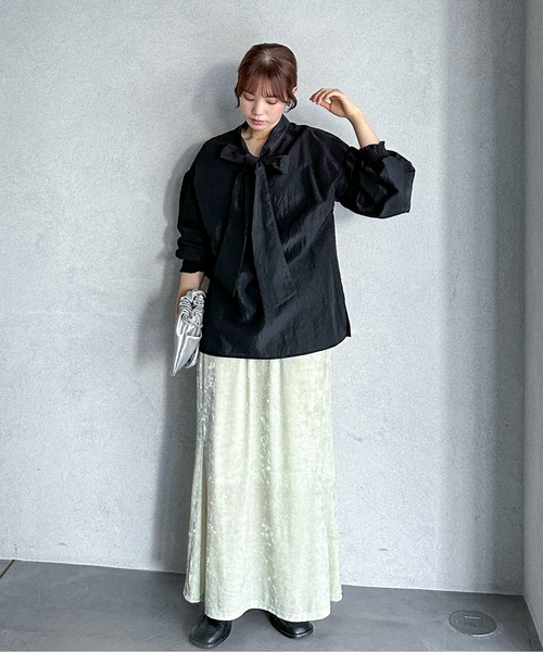 feepur(フェピュール)の「2wayボウタイブラウス(シャツ/ブラウス・レディース・ブラック/オフホワイト・MEDIUM)」の15枚目の写真