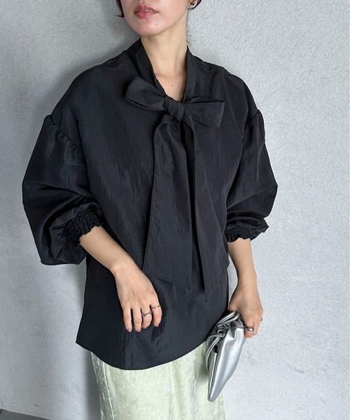 feepur(フェピュール)の「2wayボウタイブラウス(シャツ/ブラウス・レディース・ブラック/オフホワイト・MEDIUM)」の22枚目の写真