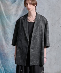 SERACE(�Z���X)�́ySERACE�zLoose silhouette short sleeve double tailored jacket / ���[�Y�V���G�b�g�����_�u���e�[���[�h�W���P�b�g(�e�[���[�h�W���P�b�g)