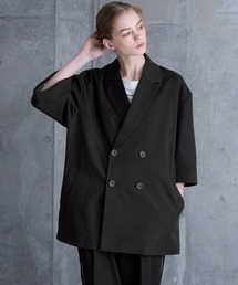 SERACE（セラス）の「【SERACE】Loose silhouette short sleeve double tailored jacket / ルーズシルエット半袖ダブルテーラードジャケット（テーラードジャケット）」