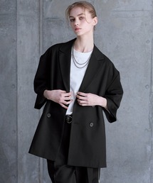 SERACE（セラス）の「【SERACE】Loose silhouette short sleeve double tailored jacket / ルーズシルエット半袖ダブルテーラードジャケット（テーラードジャケット）」