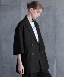 SERACE（セラス）の「【SERACE】Loose silhouette short sleeve double tailored jacket / ルーズシルエット半袖ダブルテーラードジャケット（テーラードジャケット）」