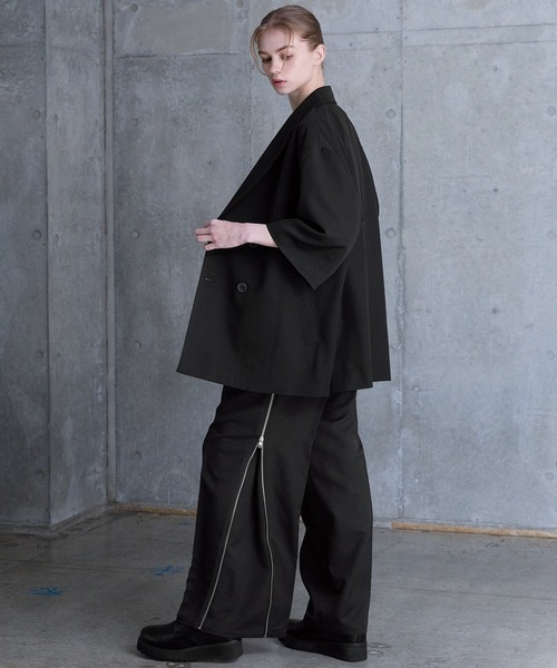 SERACE】Loose silhouette short sleeve double tailored jacket