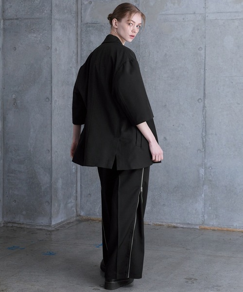 SERACE】Loose silhouette short sleeve double tailored jacket