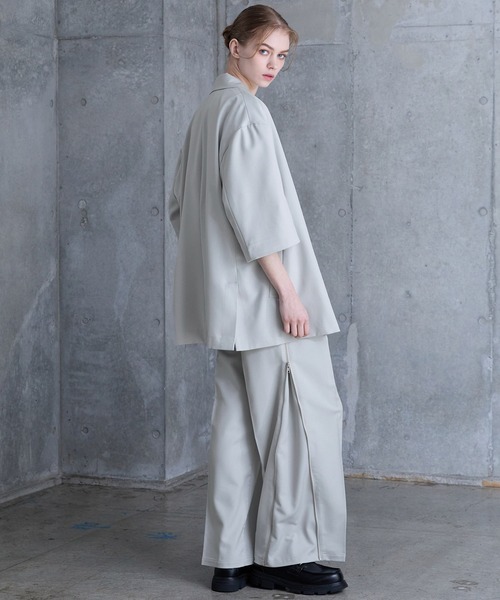 SERACE】Loose silhouette short sleeve double tailored jacket