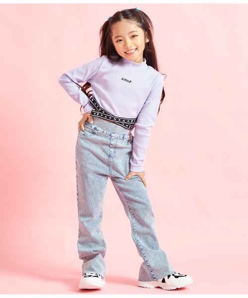 ANAP kids（アナップキッズ）の「ストレッチフレアパンツ（その他パンツ・キッズ・ライトブルー/ブラック・110cm/130cm/120cm）」の16枚目の写真