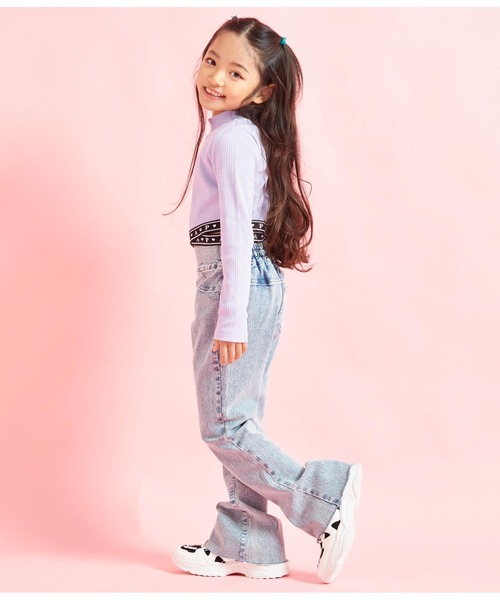 ANAP kids（アナップキッズ）の「ストレッチフレアパンツ（その他パンツ・キッズ・ライトブルー/ブラック・110cm/130cm/120cm）」の14枚目の写真