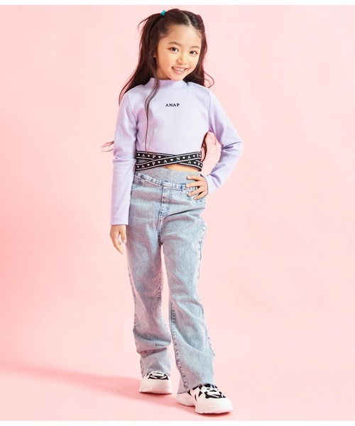 ANAP kids（アナップキッズ）の「ストレッチフレアパンツ（その他パンツ・キッズ・ライトブルー/ブラック・110cm/130cm/120cm）」の17枚目の写真