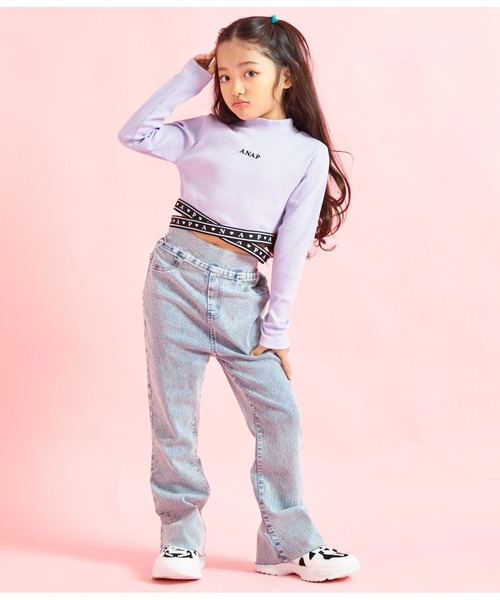 ANAP kids（アナップキッズ）の「ストレッチフレアパンツ（その他パンツ・キッズ・ライトブルー/ブラック・110cm/130cm/120cm）」の15枚目の写真