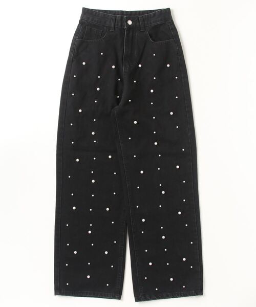 terrace(テラス)の「フロントパールゆるストレートデニムパンツ(デニムパンツ・レディース・ブルー/ブラック・MEDIUM)」の21枚目の写真