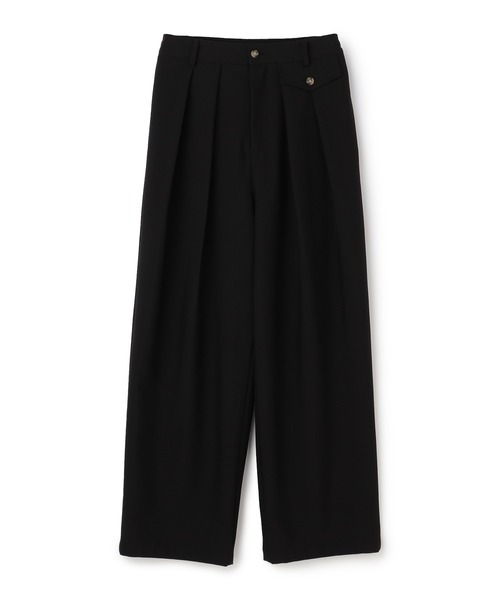 ELLEgirl（エルガール）の「ツータックワイドパンツ【ELLEgirl/エル ガール】（スラックス・レディース・ベージュ/ブラック・S/M）」の19枚目の写真