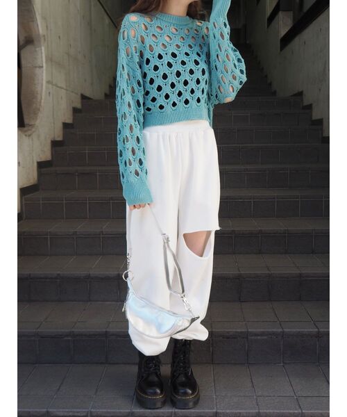 EVRIS（エヴリス）の「カットオフスウェットパンツ（スウェットパンツ・レディース・ブラック/グレー/ホワイト・FREE）」の11枚目の写真