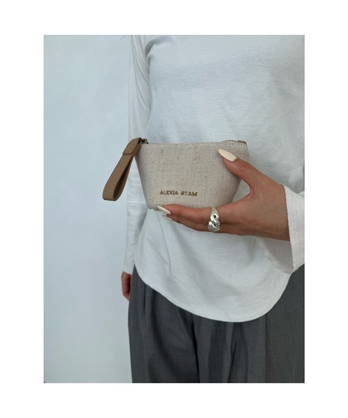 ALEXIA STAM（アリシアスタン）の「Boat Shape Small Pouch/ [S] 麻混ポーチ（ポーチ・レディース・ベージュ・FREE）」の3枚目の写真
