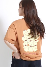 sanrio(サンリオ)ワンポイント刺繍キャラクターバックプリント半袖Tシャツ レディース