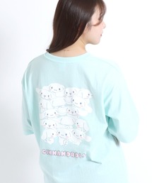 sanrio(サンリオ)ワンポイント刺繍キャラクターバックプリント半袖Tシャツ レディース