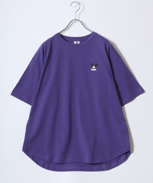 sanrio（サンリオ）の「sanrio（サンリオ）ワンポイント刺繍キャラクターバックプリント半袖Tシャツ レディース（Tシャツ/カットソー・レディース・オレンジ/アクア/ミント/パープル・M/L）」の13枚目の写真