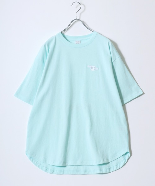 sanrio（サンリオ）の「sanrio（サンリオ）ワンポイント刺繍キャラクターバックプリント半袖Tシャツ レディース（Tシャツ/カットソー・レディース・オレンジ/アクア/ミント/パープル・M/L）」の9枚目の写真