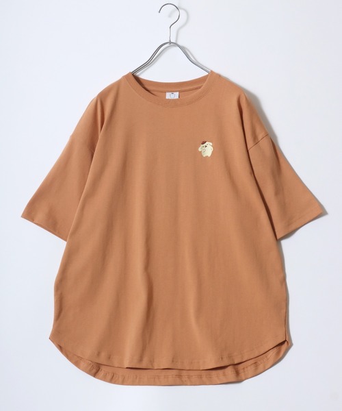 sanrio（サンリオ）の「sanrio（サンリオ）ワンポイント刺繍キャラクターバックプリント半袖Tシャツ レディース（Tシャツ/カットソー・レディース・オレンジ/アクア/ミント/パープル・M/L）」の17枚目の写真