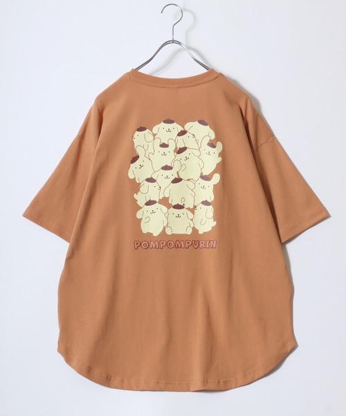 sanrio（サンリオ）の「sanrio（サンリオ）ワンポイント刺繍キャラクターバックプリント半袖Tシャツ レディース（Tシャツ/カットソー・レディース・オレンジ/アクア/ミント/パープル・M/L）」の18枚目の写真