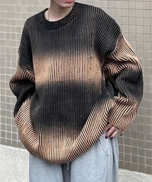 【Chikashitsu +】bleach washing knit / 【チカシツプラス】ブリーチウォッシング長袖ニット