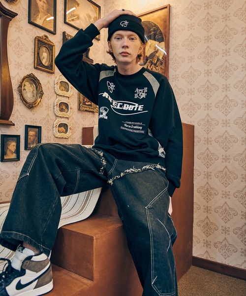 CPGN STUDIO（コンパーニョ）の「アネクドート ラグラン スウェットシャツ（スウェット・メンズ・ホワイト/ブラック・L/M）」の19枚目の写真