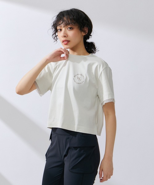 NERGY(ナージー)の「クロップドTシャツ(Tシャツ/カットソー・レディース・キナリ/スミクロ/ピンク・FREE)」の4枚目の写真