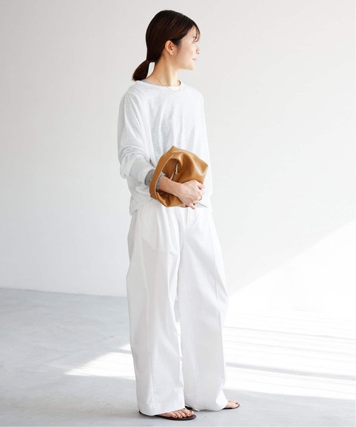 SLOBE IENA(スローブイエナ)の「《追加》スラブネップ天竺プルオーバー(Tシャツ/カットソー・レディース・ネイビー/ホワイト/ピンク系その他・FREE)」の10枚目の写真