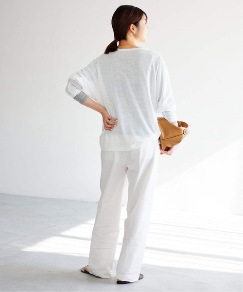 SLOBE IENA(スローブイエナ)の「《追加》スラブネップ天竺プルオーバー(Tシャツ/カットソー・レディース・ネイビー/ホワイト/ピンク系その他・FREE)」の11枚目の写真