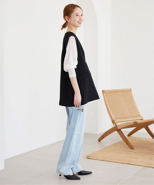 SLOBE IENA(スローブイエナ)の「《追加》スラブネップ天竺プルオーバー(Tシャツ/カットソー・レディース・ネイビー/ホワイト/ピンク系その他・FREE)」の16枚目の写真