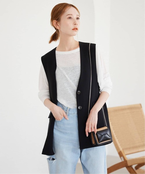 SLOBE IENA(スローブイエナ)の「《追加》スラブネップ天竺プルオーバー(Tシャツ/カットソー・レディース・ネイビー/ホワイト/ピンク系その他・FREE)」の19枚目の写真