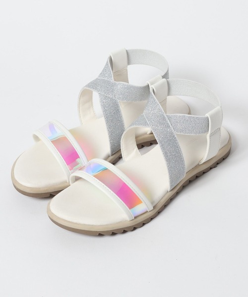 GLOBAL WORK(グローバルワーク)の「ラクラク/ゴムクロスサンダル/110730(サンダル・キッズ・オフホワイト/シルバー/ブラック・23cm/22cm/21cm/20㎝)」の14枚目の写真