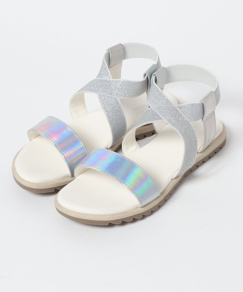 GLOBAL WORK(グローバルワーク)の「ラクラク/ゴムクロスサンダル/110730(サンダル・キッズ・オフホワイト/シルバー/ブラック・23cm/22cm/21cm/20㎝)」の12枚目の写真