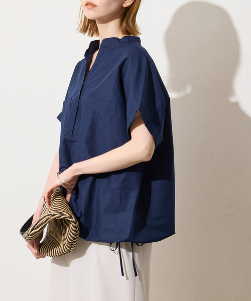 JOURNAL STANDARD(ジャーナルスタンダード)の「《追加》ハードマンズリネンコットンフレンチスリーブスキッパーシャツ(シャツ/ブラウス・レディース・ホワイト/ライトブルー/ネイビー・FREE)」の3枚目の写真