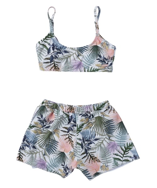 ROXY(ロキシー)の「MINI SIMPLY BOTANICA/ロキシーキッズ水着3点セット(水着・キッズ・ホワイト/ミント・150/140/130/120/110)」の7枚目の写真