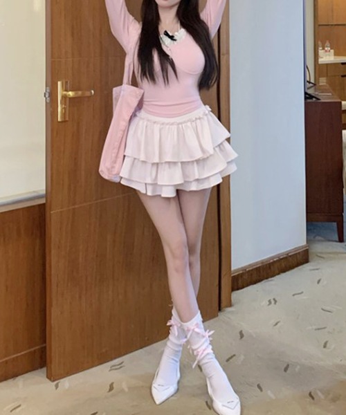 ☆アンジェリック　　ホルダーネック　カットソー　フリル　リボン付き リボン付き ホルターネックブラウス 3色展開 | Selectshop.Joie